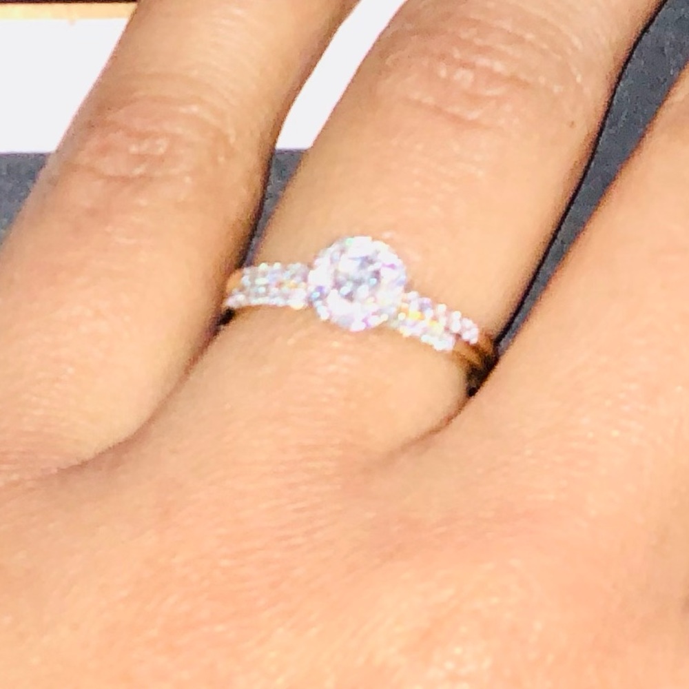 10k solid gold real solitaire diamond engagement bridal ring set free appraisal! - Picture 13 of 13
